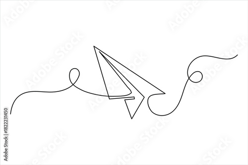 Minimalist aircraft travel direction art