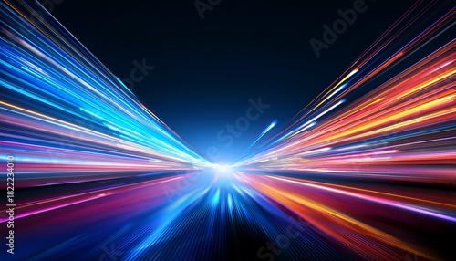 dynamic colorful light trails with motion blur for high tech and futuristic design