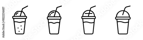 Vector illustration of a refreshing smoothie with a straw