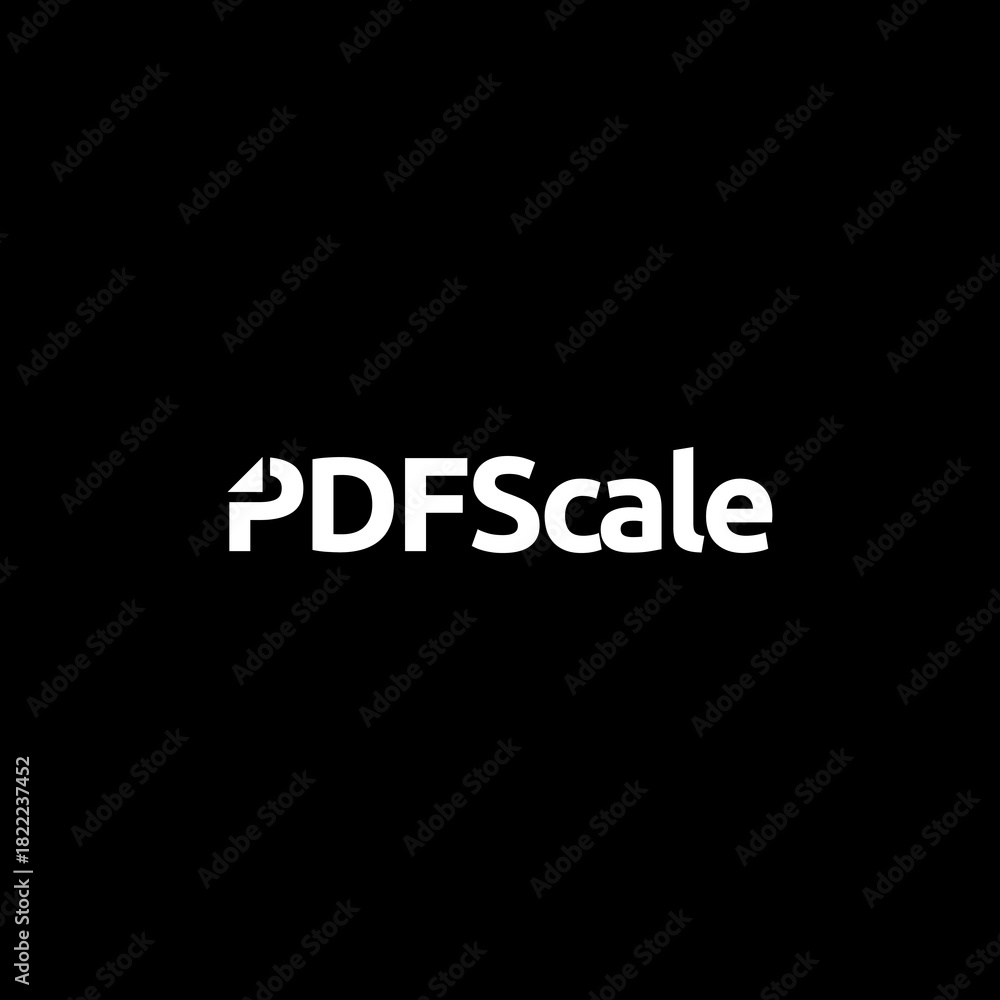 Obraz premium PDFscale Logo on Black Background: Modern Document Management.