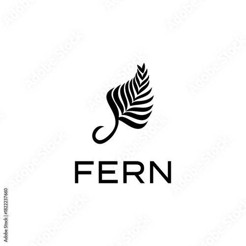 Elegant Fern Logo Design with a Stylized Leaf Illustration.