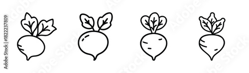 Stylized turnip root vegetable vector illustration icon