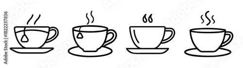 Elegant vector illustration of a classic tea cup and saucer