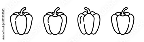 Vibrant yellow bell pepper vector graphic for food and health