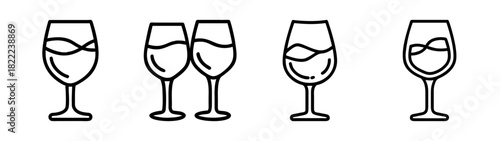 Elegant wine glass vector illustration scalable svg icon