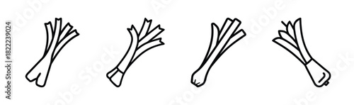 Stylized leek vector illustration for food and culinary designs