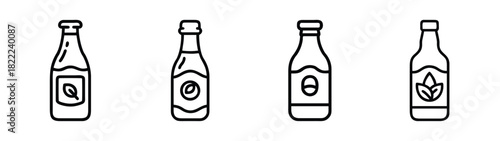 Kombucha bottle vector illustration fermented drink scalable eps