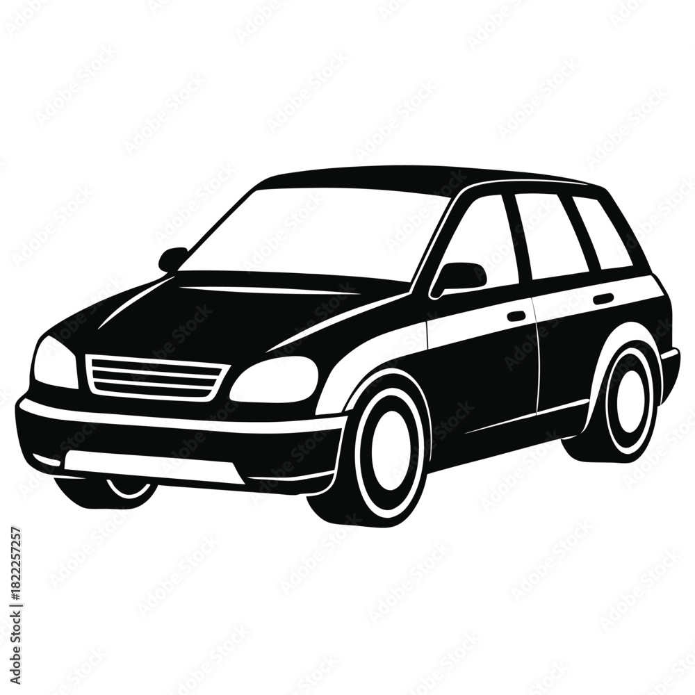 custom made wallpaper toronto digitalA bold silhouette shows a black vehicle with crisp white detailing on a white background