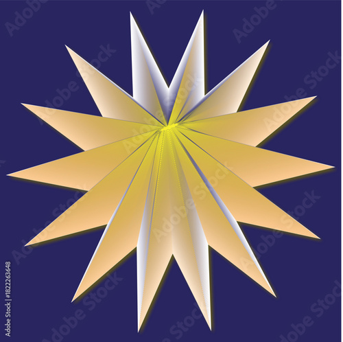 star, gold, decoration, symbol, christmas, icon, award, shape, illustration, golden, design, shiny, object, 3d, art, vector, sign, holiday, metal, flower, celebration, element, shine, color, single