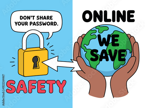 Protecting online safety with secure passwords and global care for our digital world.