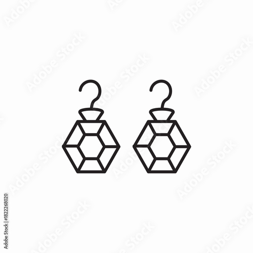 earrings ruby jewelry icon sign vector