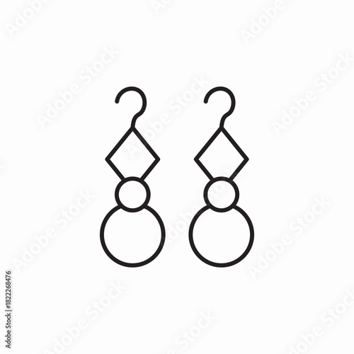 jewelry female earrings icon sign vector