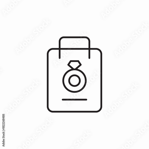jewelry store shopping bag icon sign vector