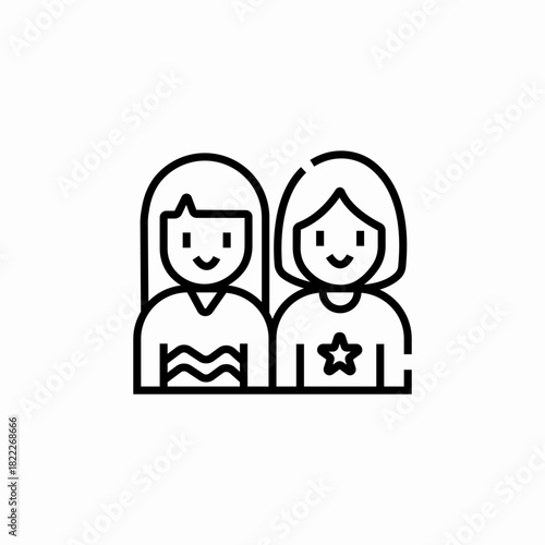 mother and daughter icon sign vector