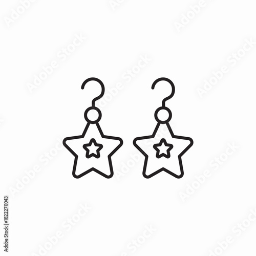 star earrings jewelry icon sign vector