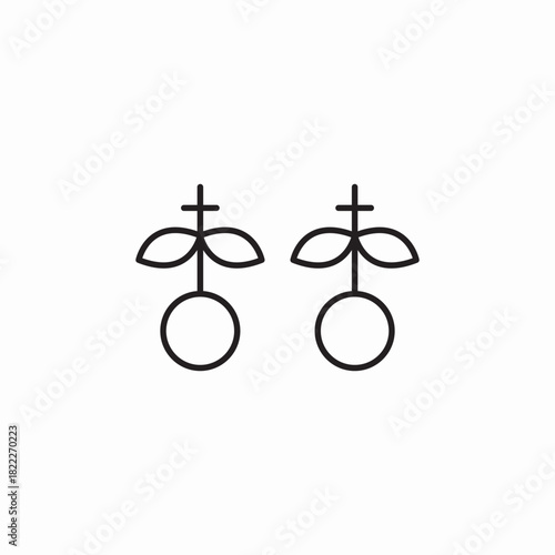 stud earring jewelry icon sign vector