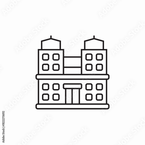 university building icon sign vector