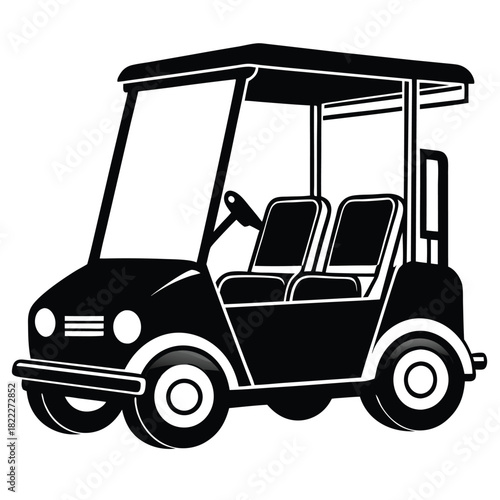 Black solid shows a single seated golf cart with no background
