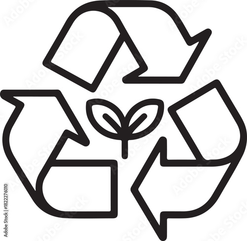 recycle icon set. ecology, eco friendly and environmental management symbols.
