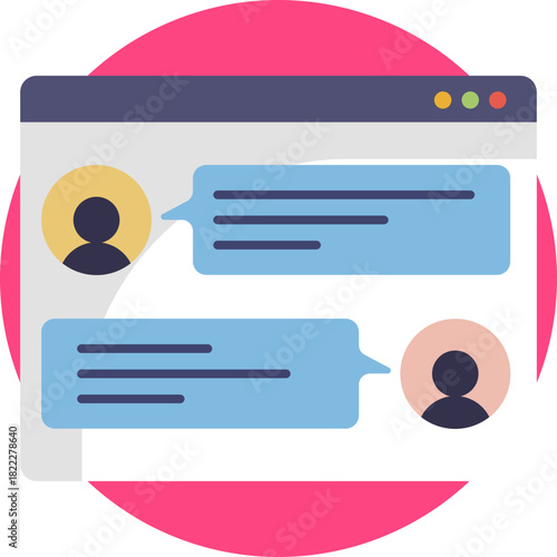 A pair of dialogue boxes symbolizing active communication between users.