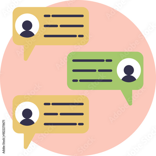 A speech bubble representing a personal viewpoint or statement in a discussion.