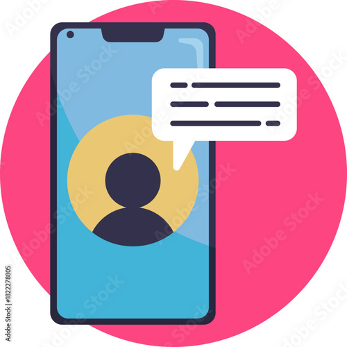 Speech bubble representing conversation or messaging.