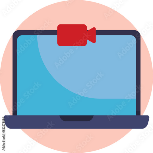 Represents an online meeting with participants connected by video.