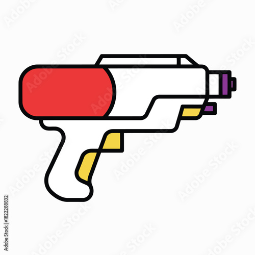 Colorful water gun or toy blaster illustration