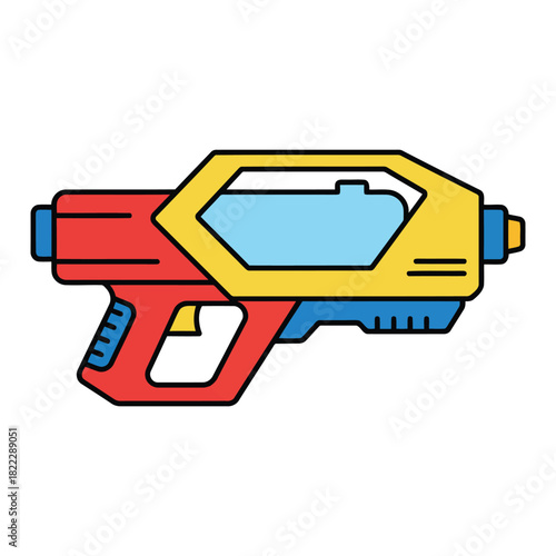 Colorful toy water gun or blaster illustration