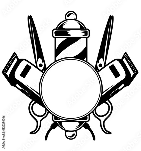 Barber Salon Hair Equipment Vector