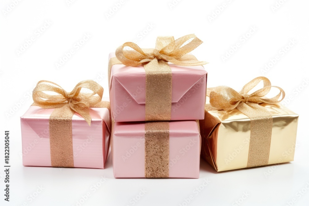 Fototapeta premium Elegant wrapped gift boxes