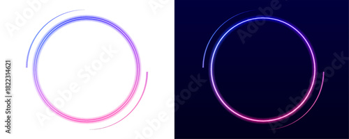 A circular frame of holographic light glistens softly. Smooth gradients flow along its edges. The illustration conveys a magical modern aesthetic.
