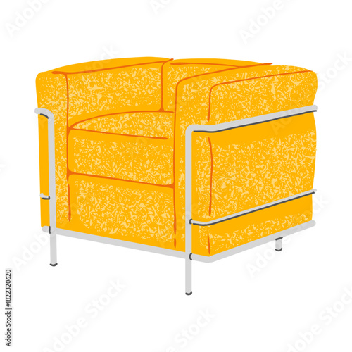 Stylish textured armchair with a modern metal frame brings a vibrant touch to any living space, perfect for adding a pop of color and comfortable seating