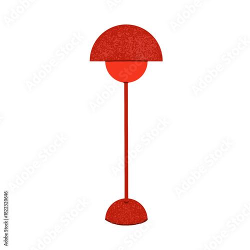 Stylish red floor lamp design brings a mid-century modern touch to any room, adding warmth and sophistication with its unique textured shade and elegant silhouette