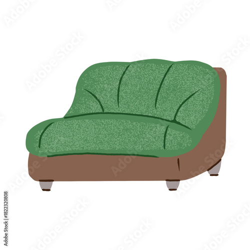 Snuggle into this plush green armchair, perfect for a cozy reading nook or a modern living room, offering style and comfort with its unique textured design