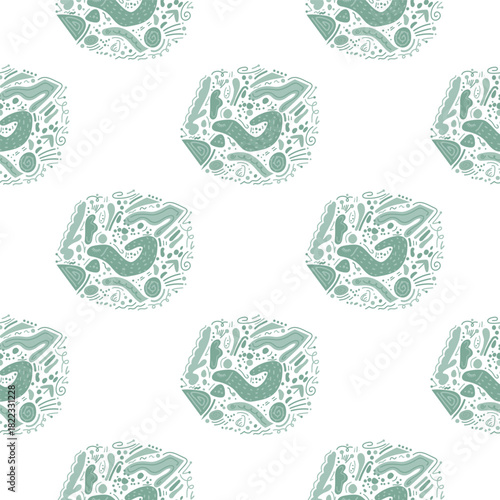 A neutral background with abstract shapes. It highlights balance and understated sophistication.