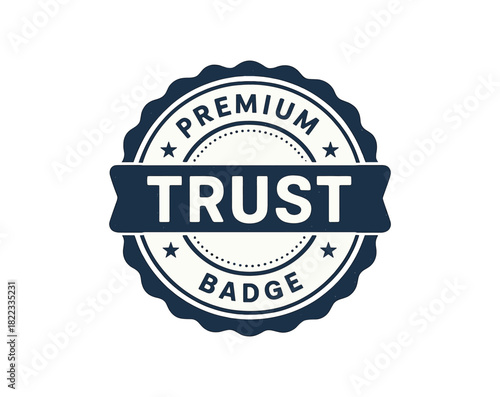 Trust premium badge for quality assurance and brand credibility