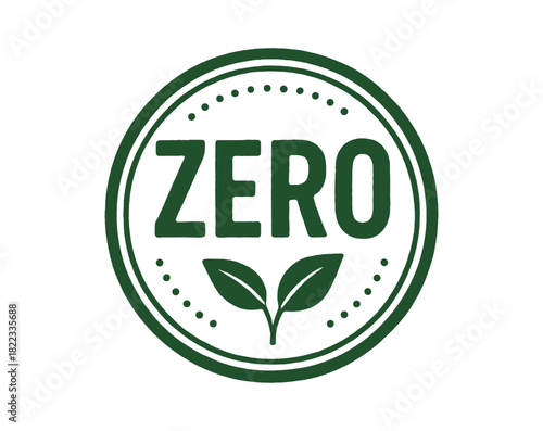 Zero waste eco-friendly logo with green leaf design