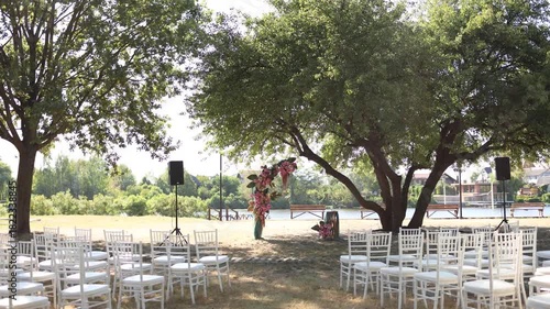 Chairs outside in a wedding
