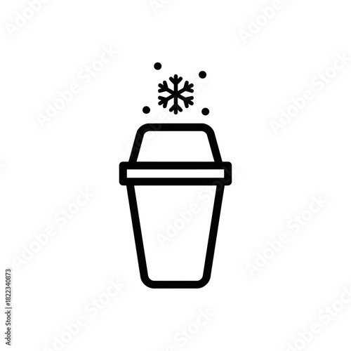 Vector icon of a cold drink with snowflake symbol