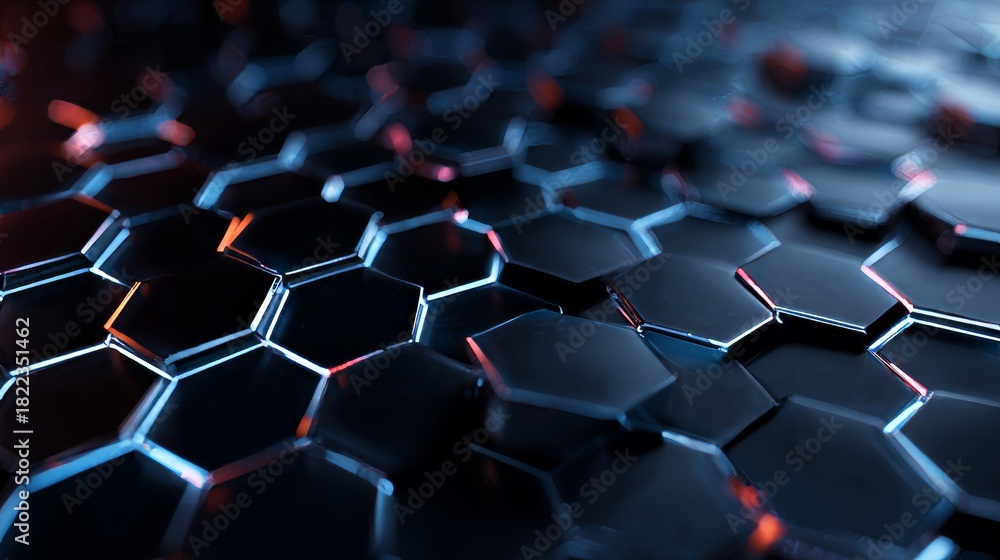 Fototapeta premium Sci-fi Tech: Hexagon Pattern Background
