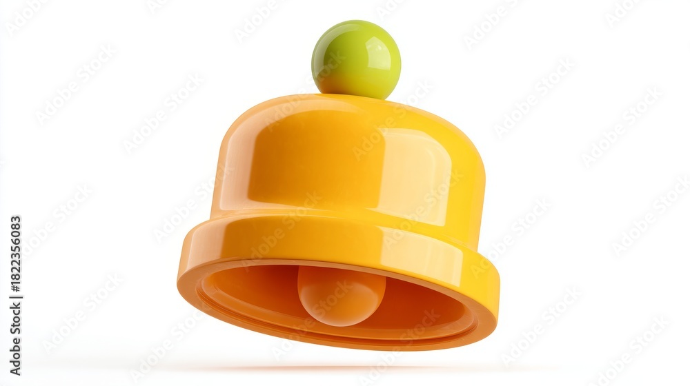Fototapeta premium 3D notification bell icon on white background