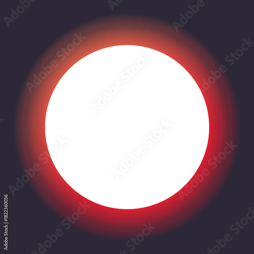 Vivid neon circle with a defocused halo, evoking the appearance of an eclipse for digital art.