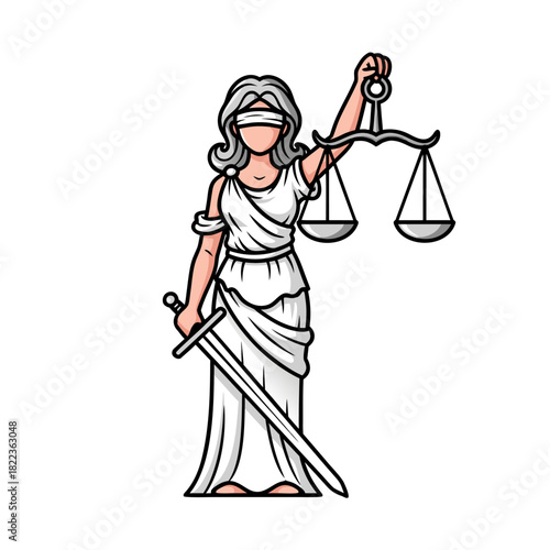 Lady Justice holding scales and sword symbolizing justice, law, and order, a powerful legal icon