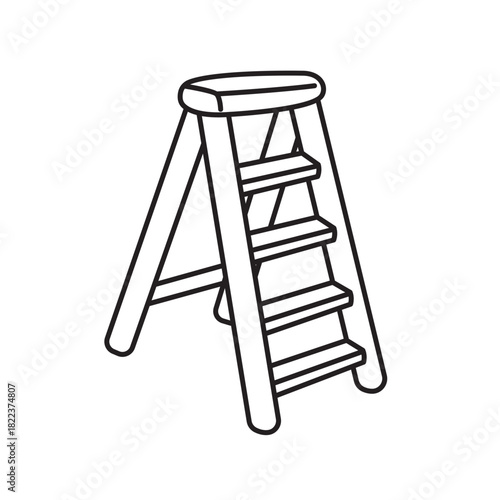 A Frame ladder line art illustration