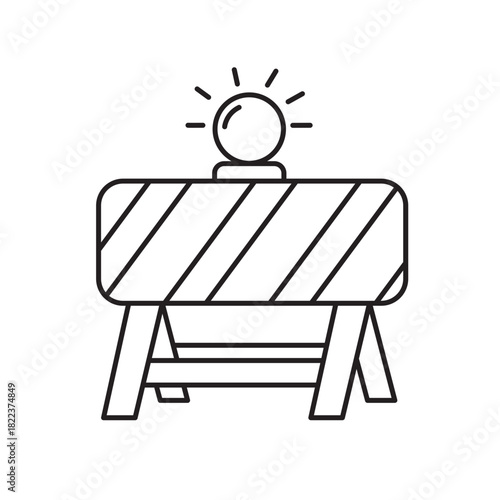 Roadblock line art illustration