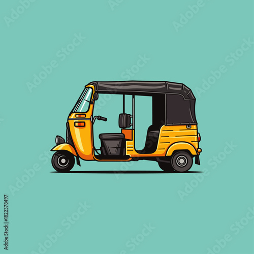 Auto Rickshaw icon flat vector design.
