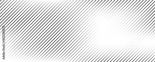 Black and white thin line diagonal stripes pattern background. Rows of slanted black lines pattern. Stripes grid.
