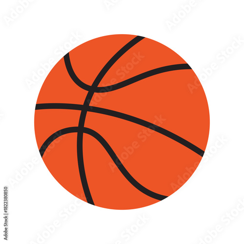 Orange basketball with black lines perfect for sports graphics, basketball related designs, team logos, and sports themed social media posts
