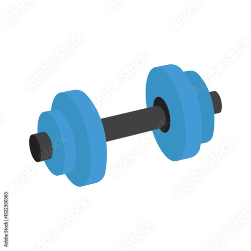Blue dumbbell, perfect for fitness websites, gym promotions, workout blogs, personal training advertisements, and exercise equipment design